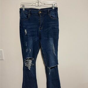 Distressed Blue Women's Jeans